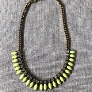 JCrew Neon and Crystal stone necklace
